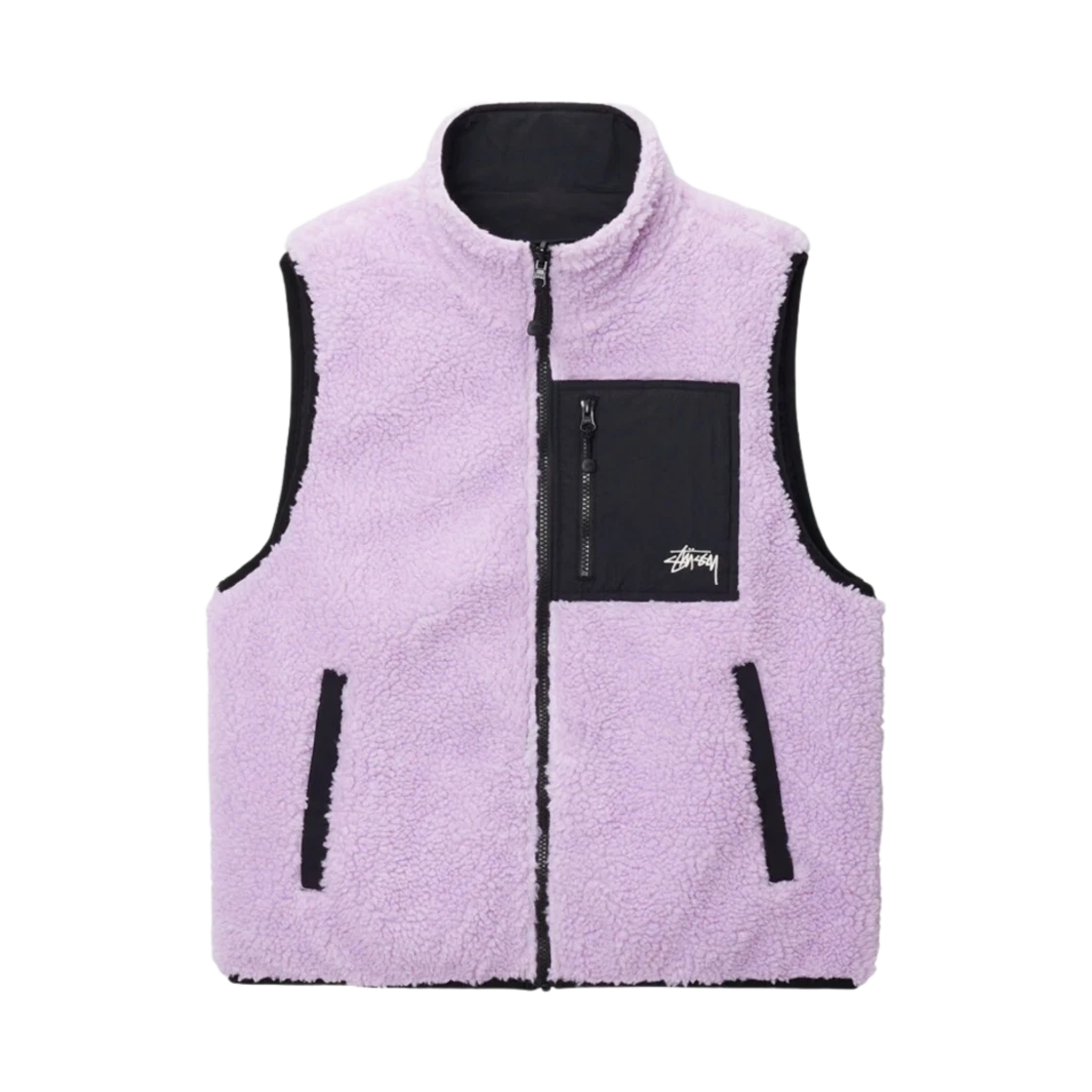 Stussy Stussy Sherpa Reversible Vest Lavender · L