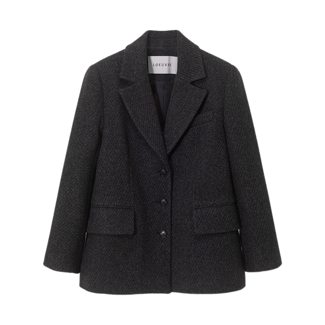 SW4WJ925-9E (W) Loeuvre Classic Wool Three-Button Jacket Charcoal
