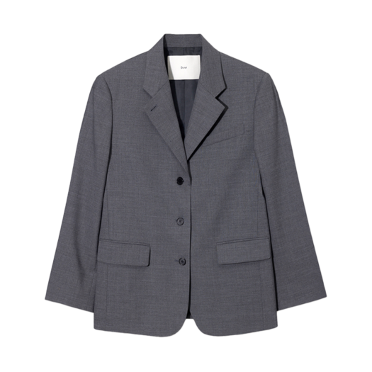 UDJA5A203G2 Dunst Essential 3 Button Wool Blazer Melange Grey