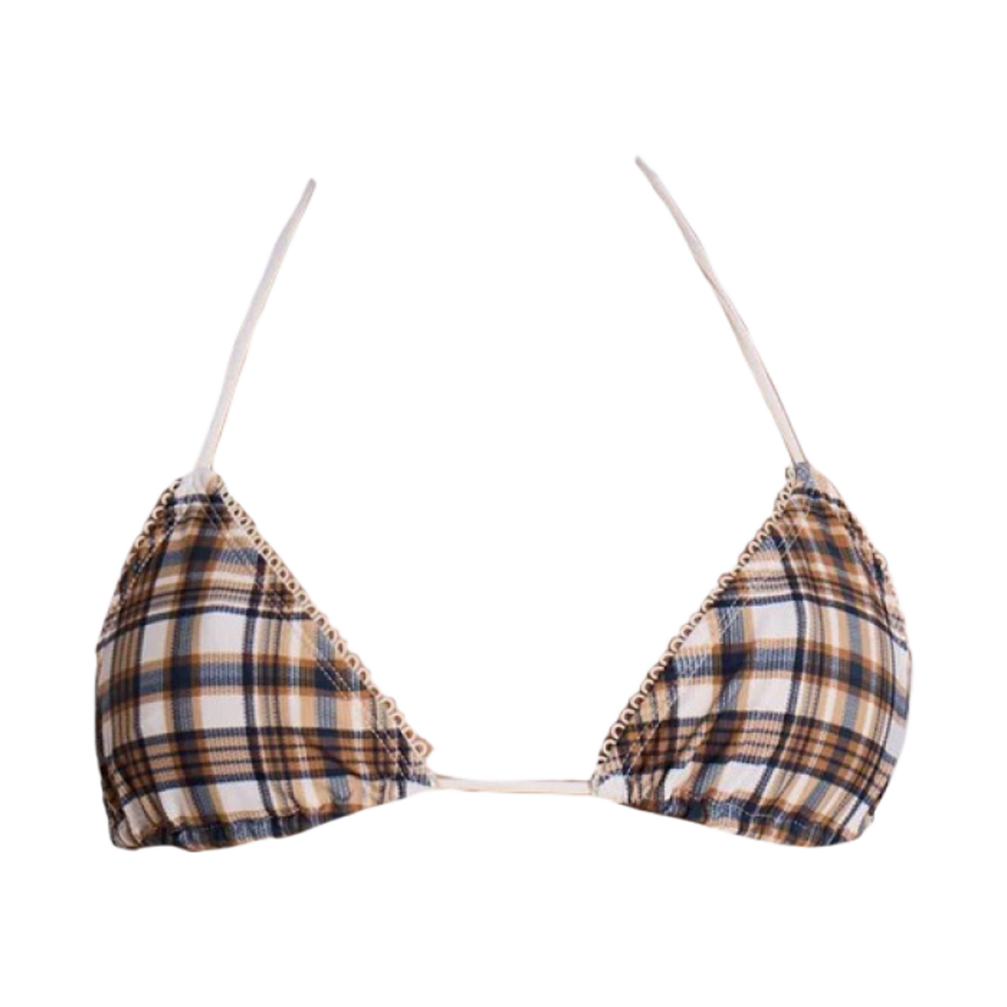 (W) 제이디드 런던 트라이앵글 비키니 탑 체크((W) Jaded London Checked in Triangle Bikini Top)