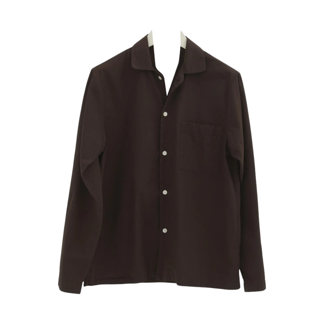테클라 포플린 슬립웨어 롱슬리브 셔츠 커피(Tekla Poplin Sleepwear Long Sleeved Shirt Coffee)