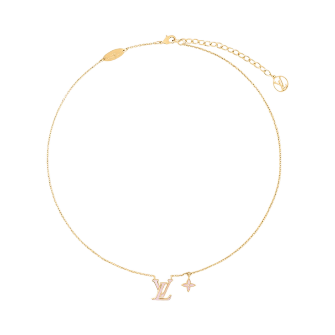 (W) 루이비통 LV 아이코닉 에나멜 목걸이 핑크((W) Louis Vuitton LV Iconic Enamel Necklace Pink)