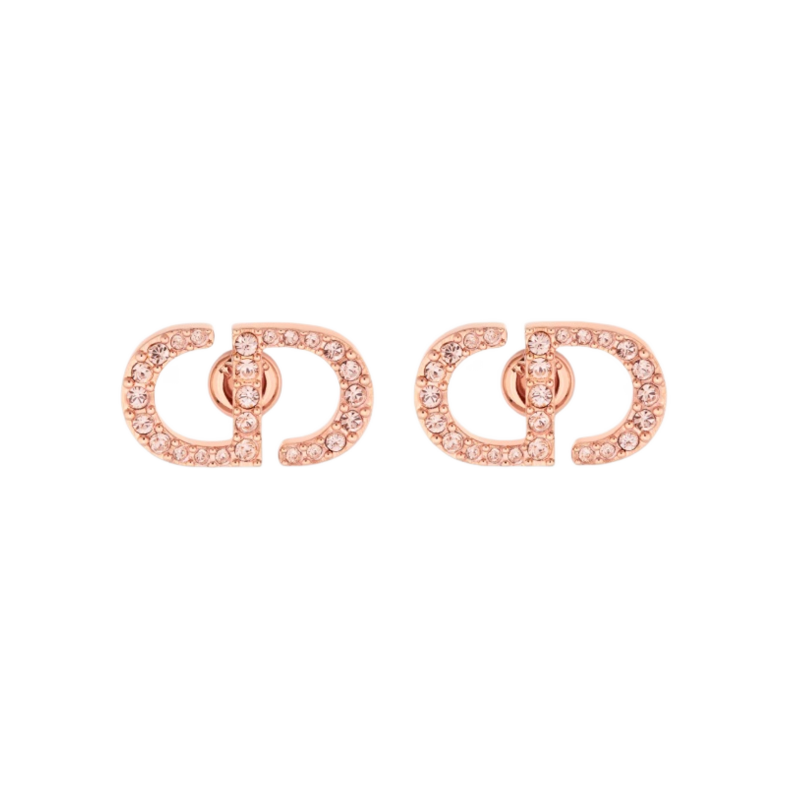 E1742PTCCY-D12P (W) Dior Petit CD Stud Earrings Pink Finish Metal Pink Crystals