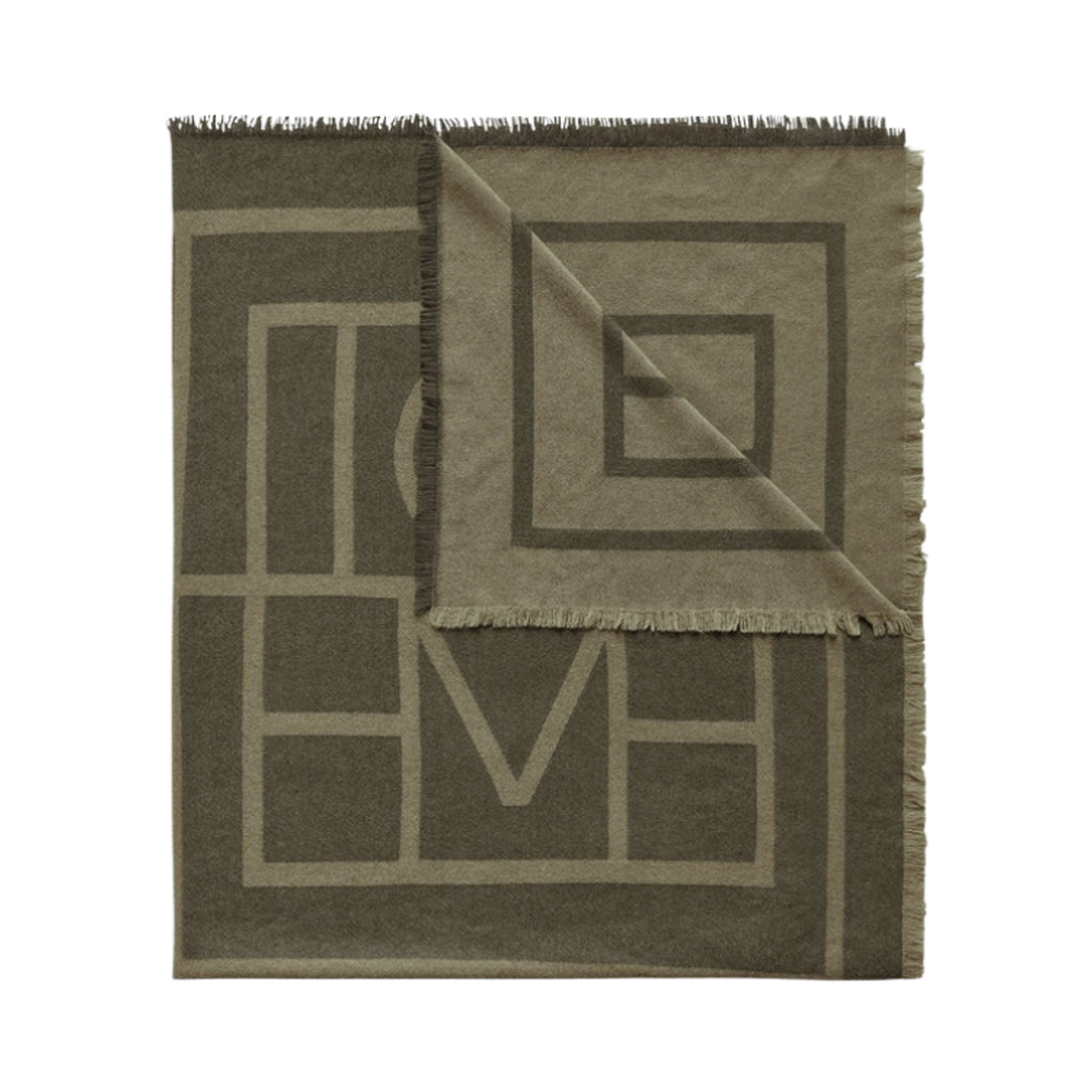 214-854-802-909 Toteme Monogram Wool Cashmere Muffler Sage Green