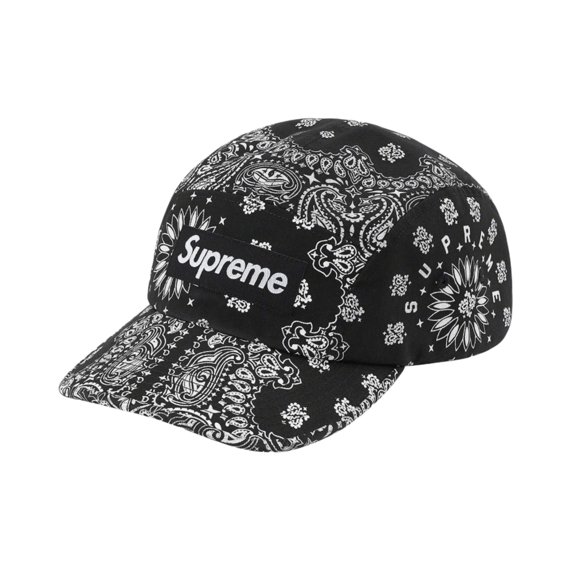 슈프림 반다나 캠프캡 블랙 - 21SS(Supreme Bandana Camp Cap Black - 21SS)