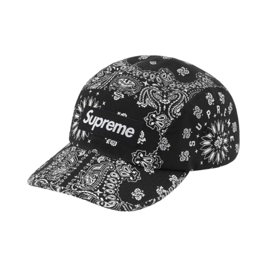 Supreme Bandana Camp Cap Black - 21SS