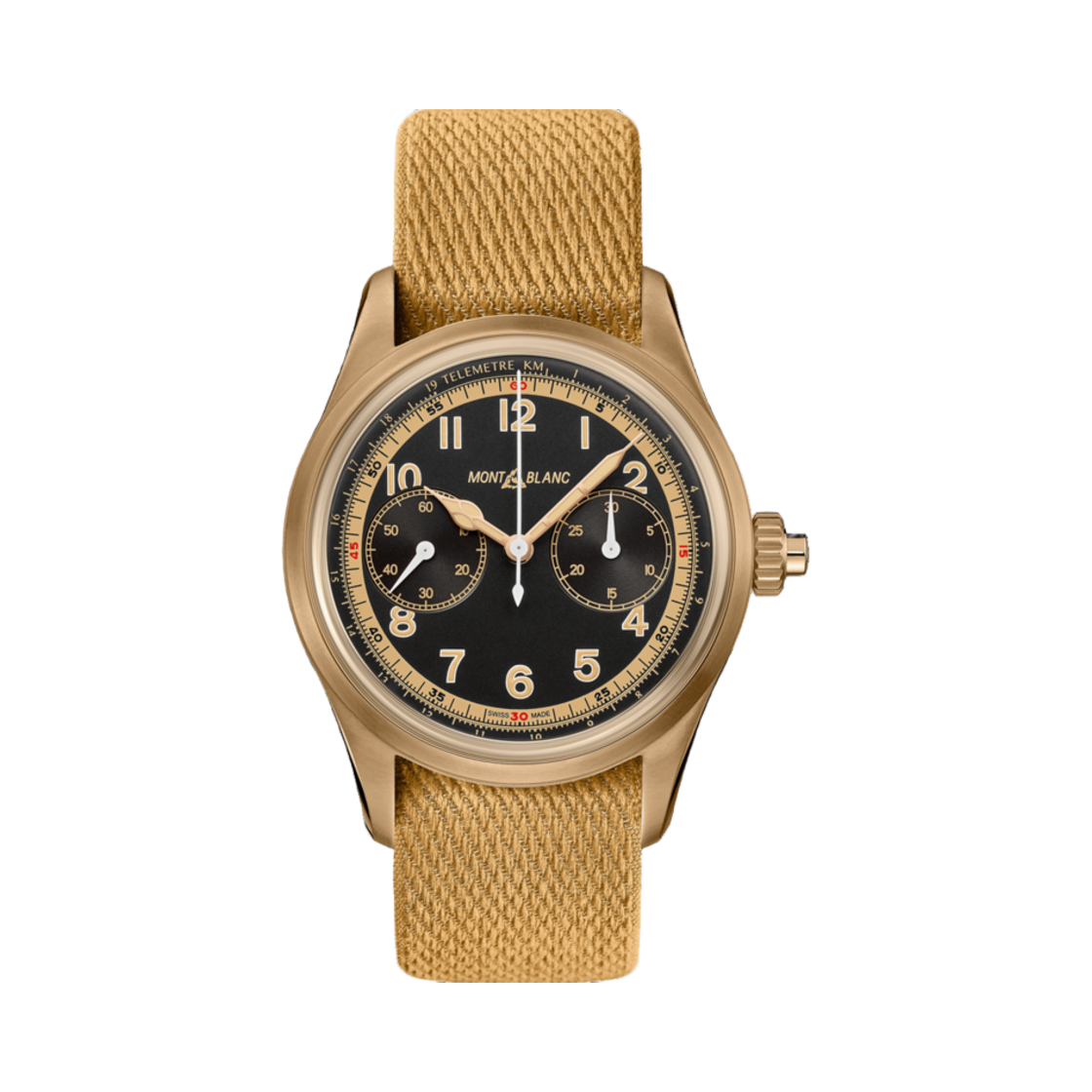 125583 Montblanc 1858 Monopusher Chronograph Automatic 42mm Nato Bronze Beige Black