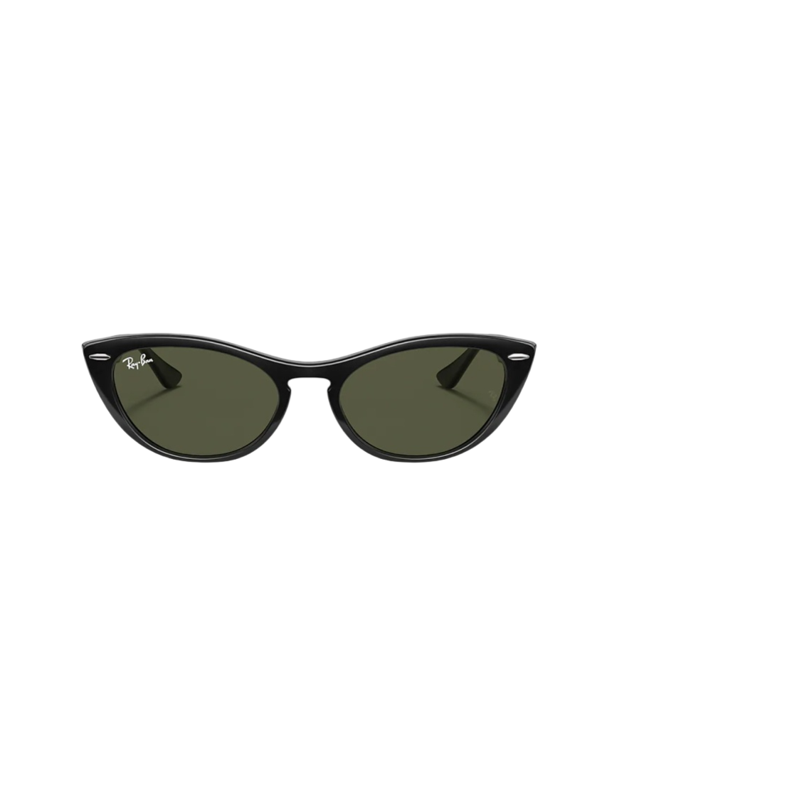 레이밴 니나 폴리쉬드 블랙 프레임 그린 클래식 G-15 플랫 렌즈(Ray-Ban Nina Polished Black Frame Green Classic G-15 Flat Lenses)