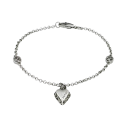 Gucci Heart Pendant Bracelet Silver