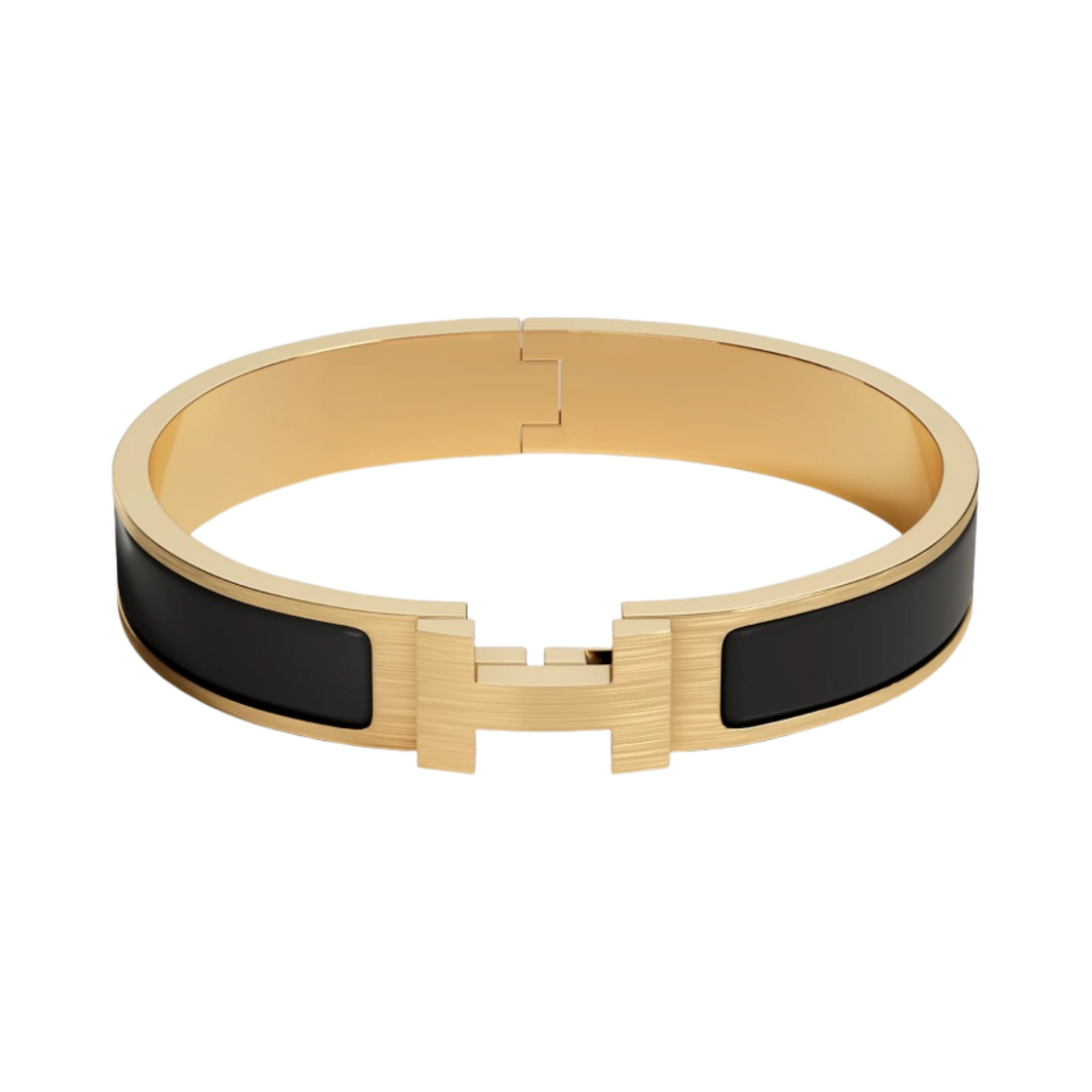 에르메스 클릭아슈 브레이슬릿 골드 하드웨어 & 누아 매트(Hermes Clic HH Bracelet Gold & Noir Mat)