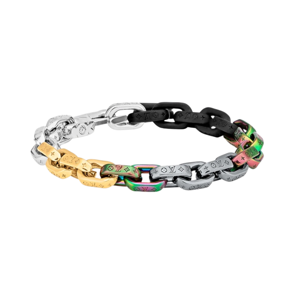 루이비통 파라다이스 체인 팔찌 메탈 블랙 멀티컬러 실버 골드(Louis Vuitton Paradise Chain Bracelet Metal with Black Multicolor Silver and Gold) - 2