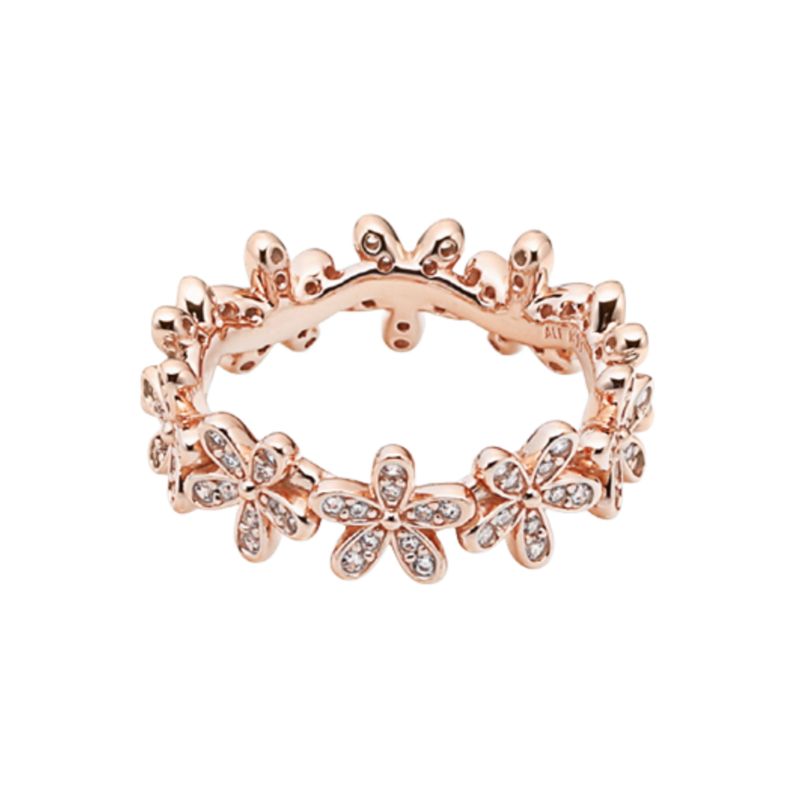 (W) 판도라 데이지 플라워 링 로즈 골드 플래팅 클리어((W) Pandora Daisy Flower Ring Rose Gold Plated Clear) - 1