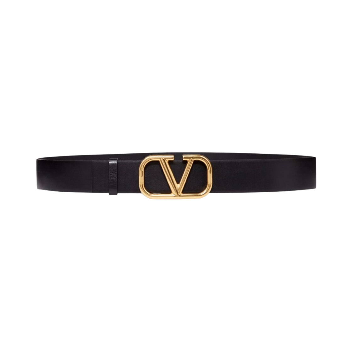 T0Q87ECU0NO Valentino Vlogo Signature Calfskin Belt 40mm Black