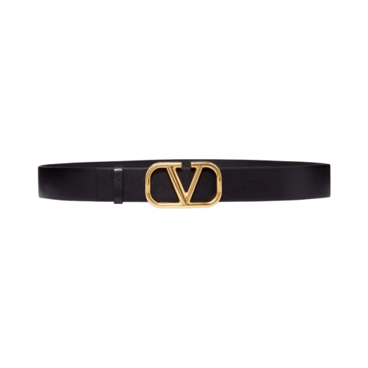 T0Q87ECU0NO Valentino Vlogo Signature Calfskin Belt 40mm Black