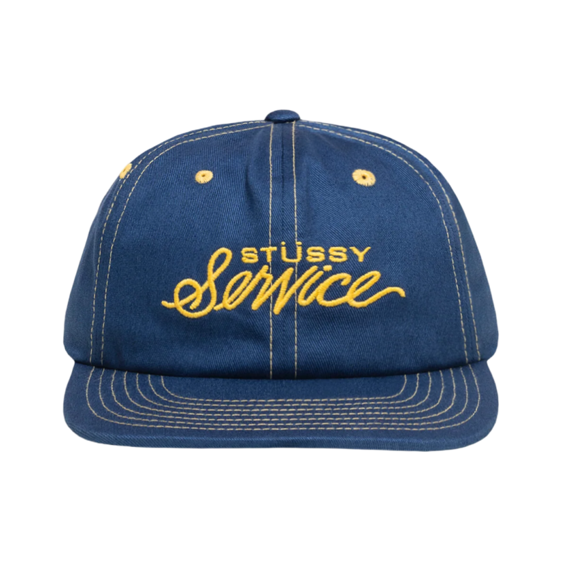 스투시 미드 뎁스 스투시 서비스 스트랩백 트루 네이비(Stussy Mid Depth Stussy Service Strapback True Navy)