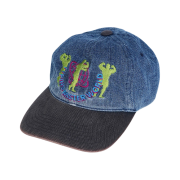 Typing Mistake Indigo Dusty Navy 80-90’s Vntg Cap (1990’s 3 Muscular Graphic Parody)