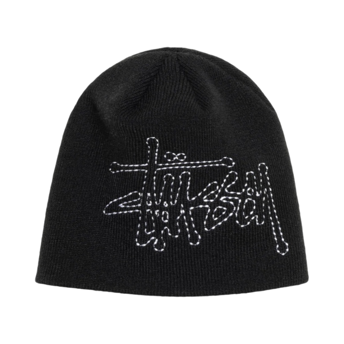 스투시 스컬캡 베이직 로고 스티치 블랙(Stussy Skullcap Basic Logo Stitch Black)