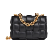 Bottega Veneta Leather Chain Cassette Black