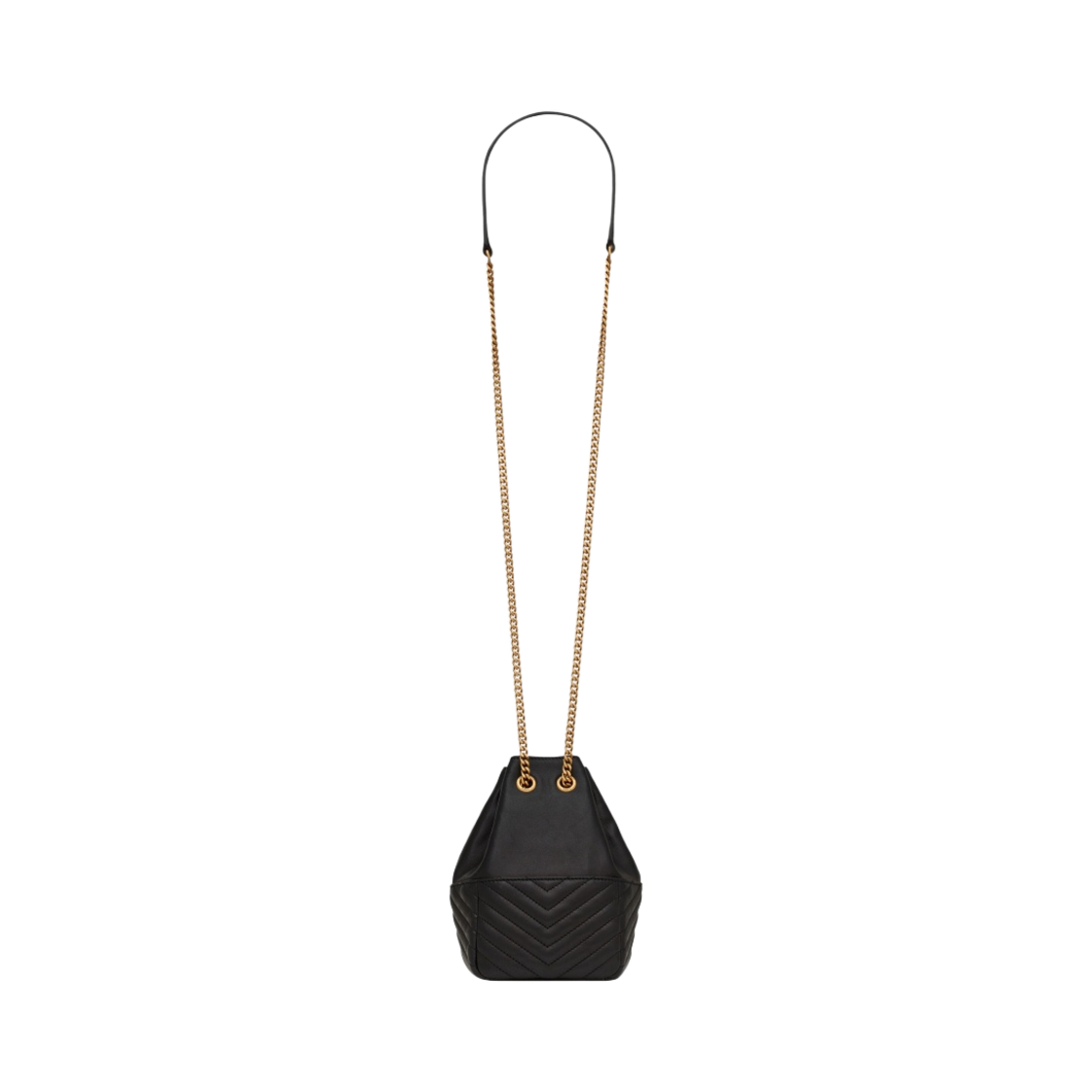 생로랑 퀼티드 램스킨 조 미니 버킷백 블랙(Saint Laurent Joe Mini Bucket Bag in Quilted Lambskin Black) - 3