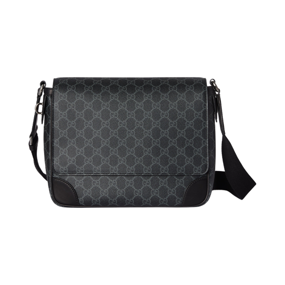 821154-FAED4-1000 Gucci GG Emblem Medium Crossbody Bag Black