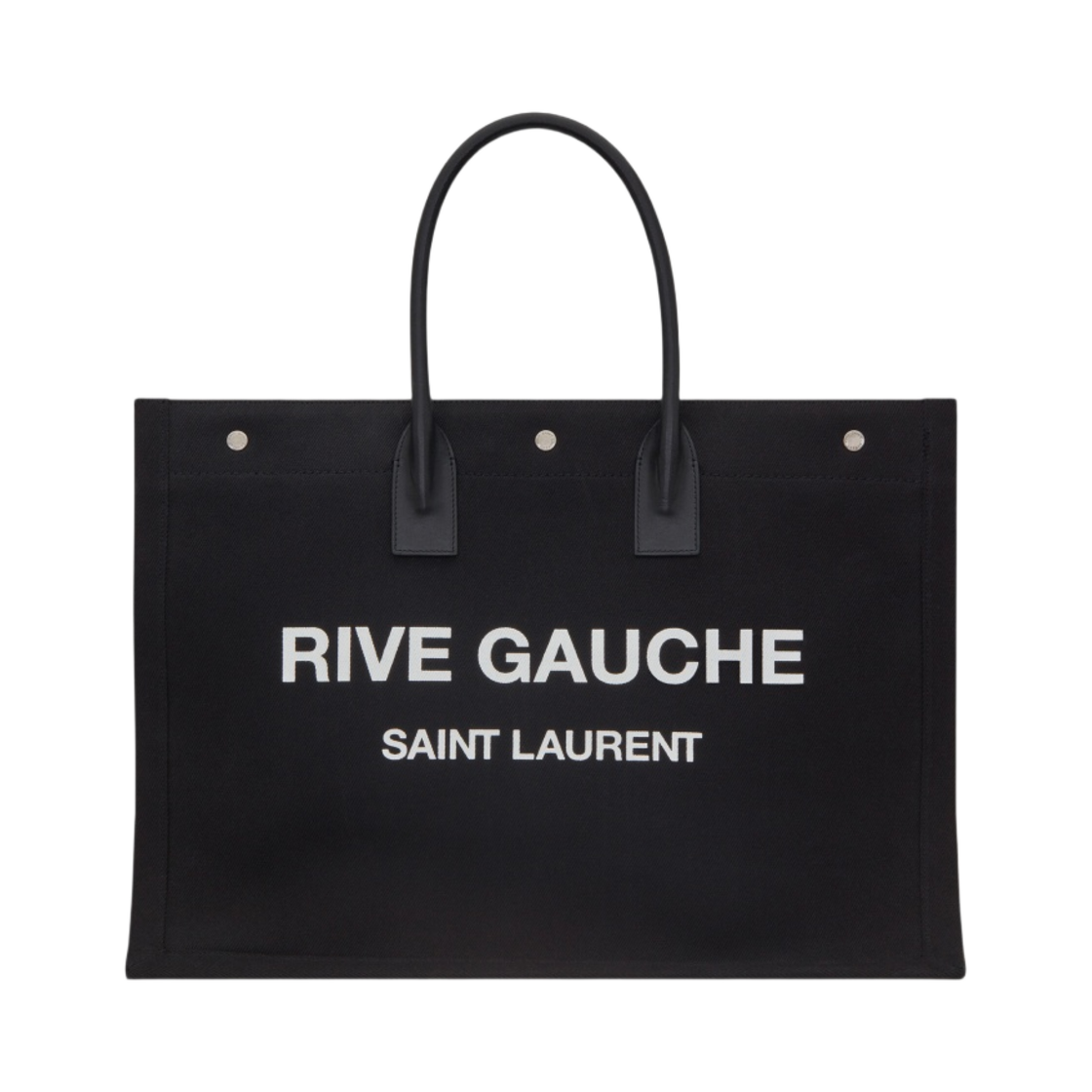 생로랑 리브 고쉬 토트백 리넨 앤 레더 블랙 앤 화이트(Saint Laurent Rive Gauche Tote Bag in Linen And Leather Black And White) - 1