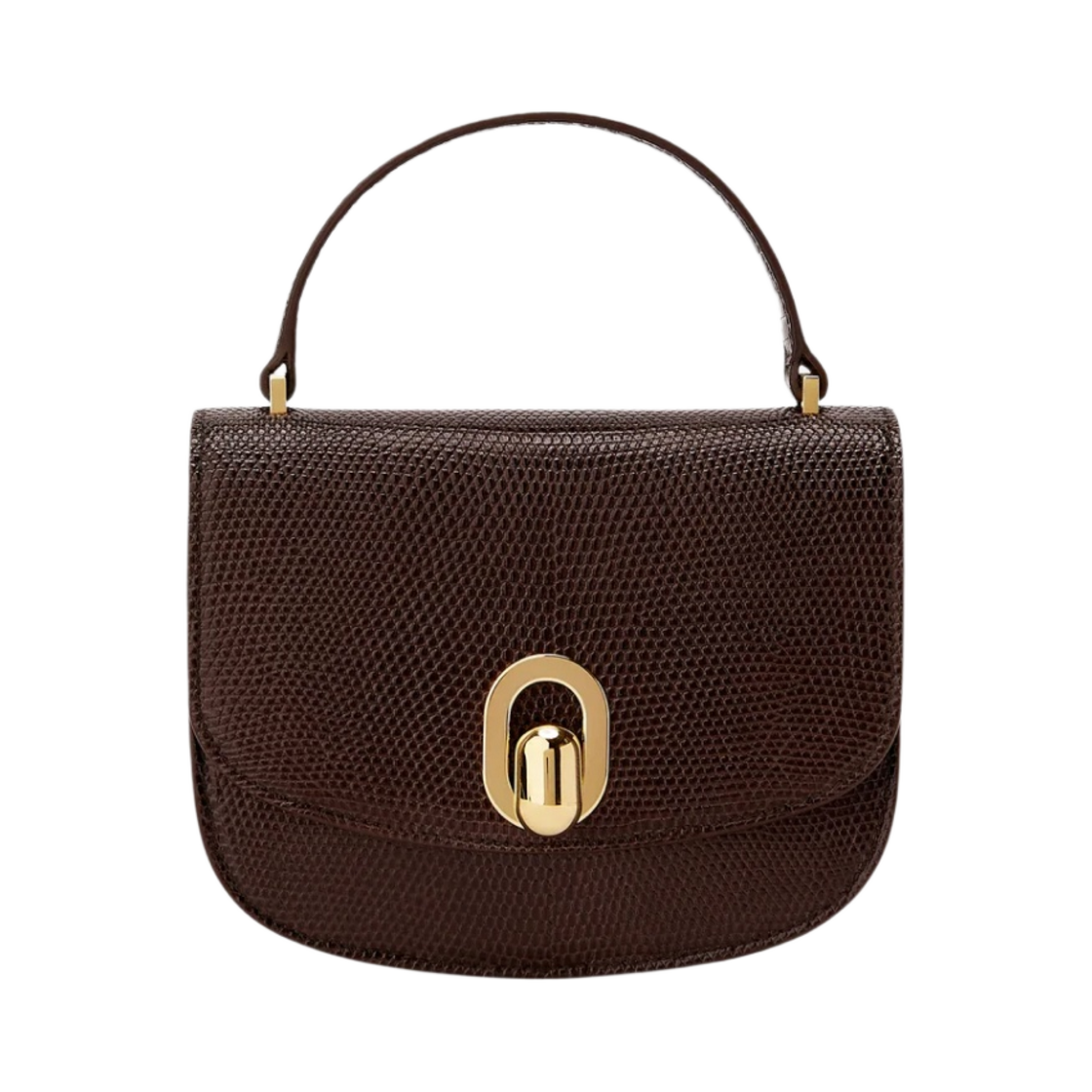사베트 미니 톤도 제뉴인 리자드 카프스킨 커피(Savette Mini Tondo in Genuine Lizard Calfskin Coffee) - 1