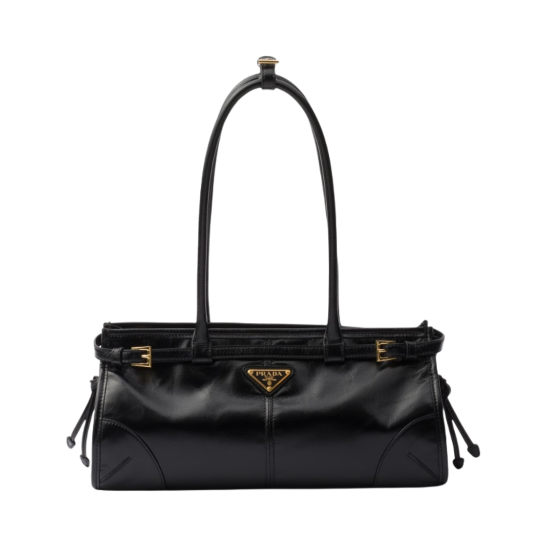 프라다 미디움 레더 핸드백 블랙(Prada Medium Leather Handbag Black)