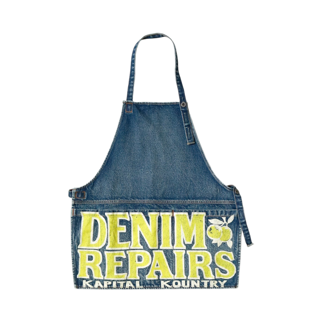 K2303XG501 Kapital 13 oz. Denim Damaged Door Denim Repairs Pt Apron Yellow