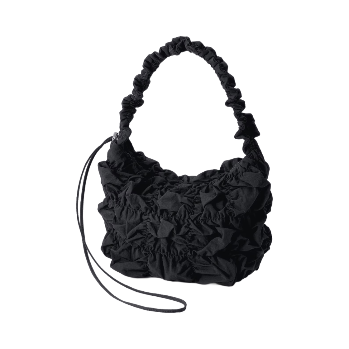 355936-09 GU Gathered Shoulder Bag Black