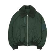 Juun.J MA-1 Faux Shearling Bomber Jacket Khaki