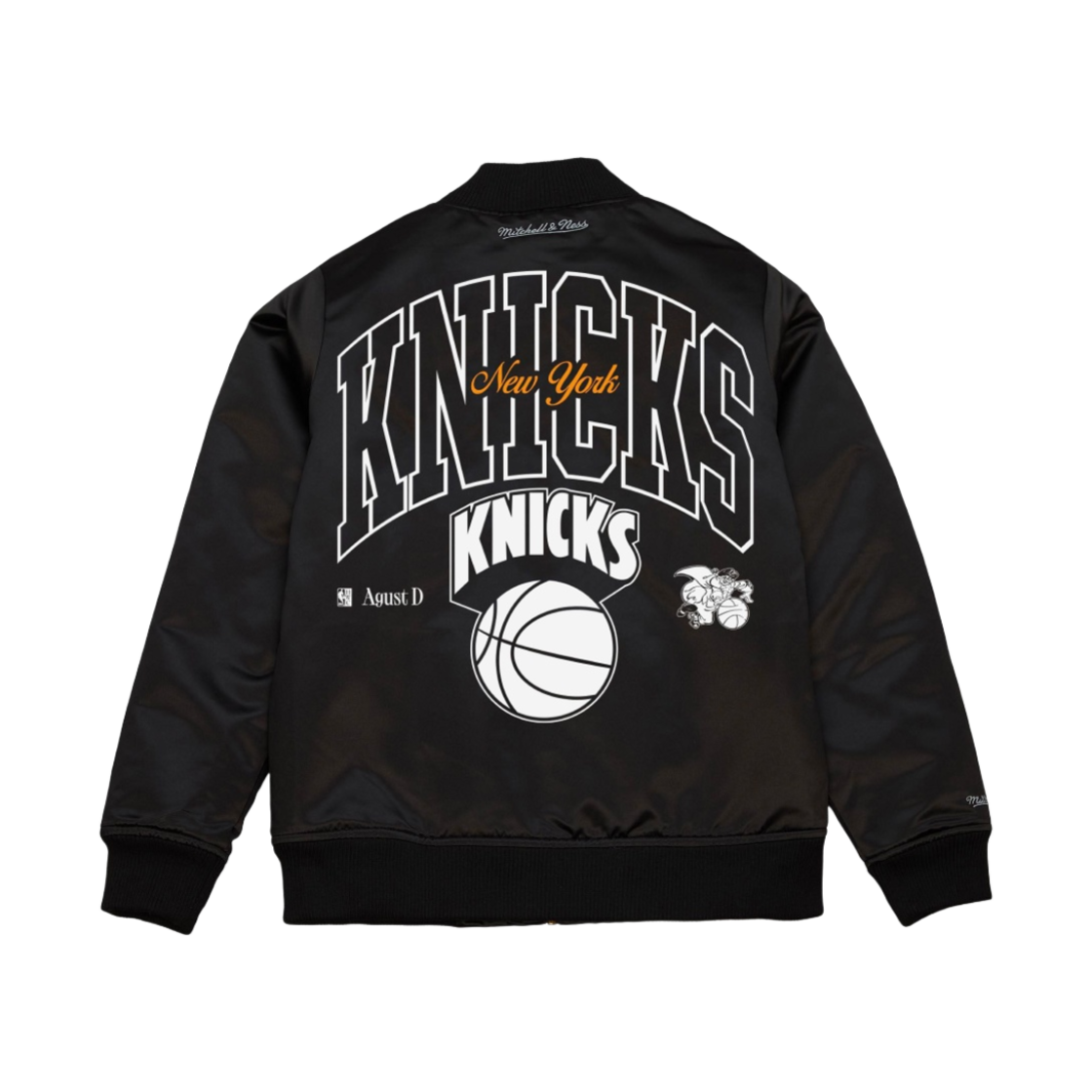 ZF2969-NYKBLCK Mitchell & Ness x Suga Glitch Bomber New York Knicks Black