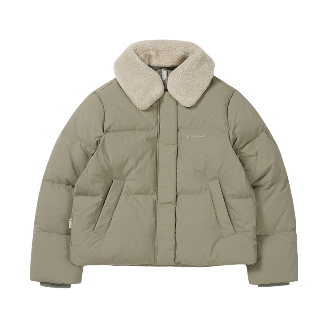 (W) 스노우 피크 칼라 버클 넥 헤비 다운 자켓 올리브((W) Snow Peak Collar Buckle Neck Heavy Down Jacket Olive)