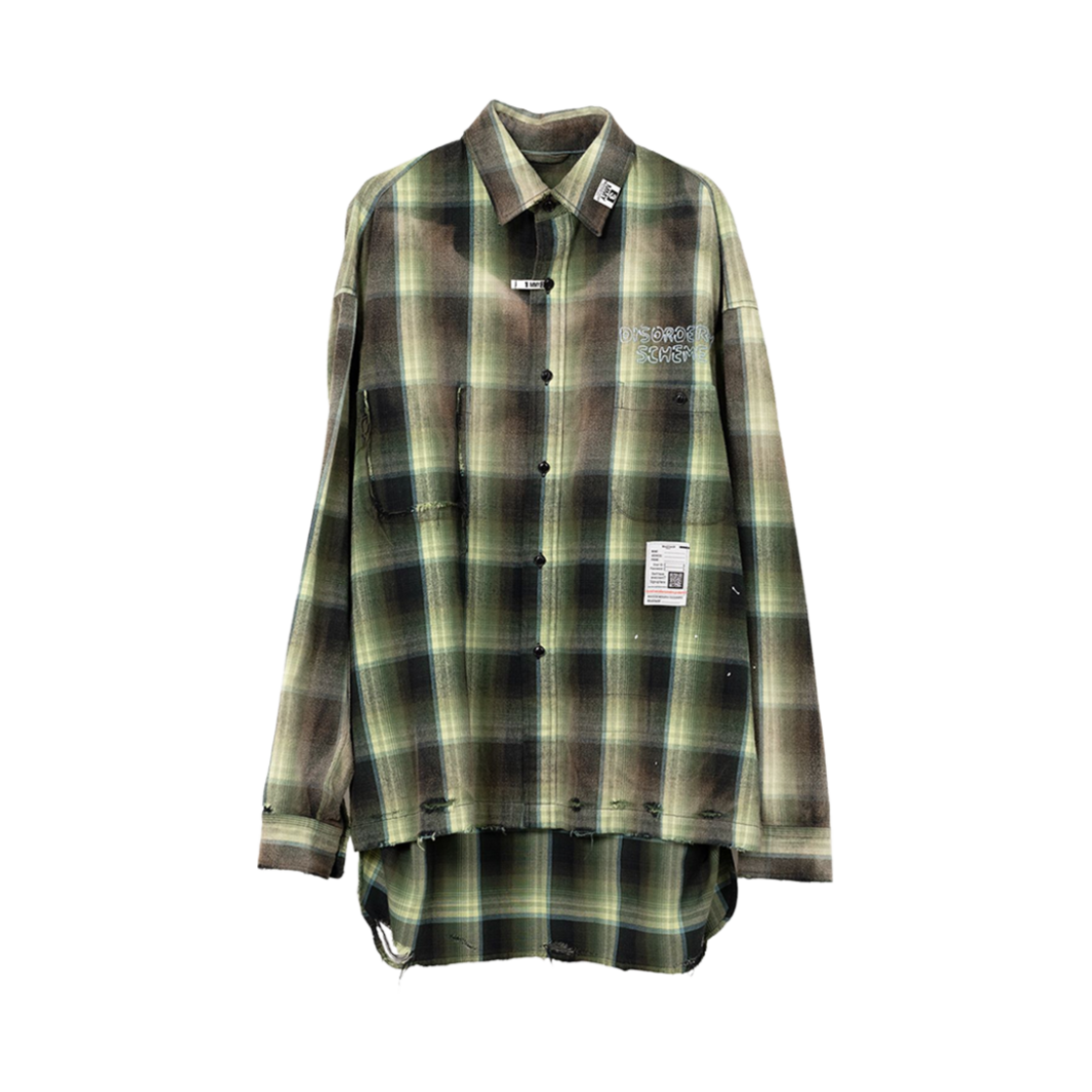 J14SH181-GREEN Maison Mihara Yasuhiro Vintage Like Check Shirt Green