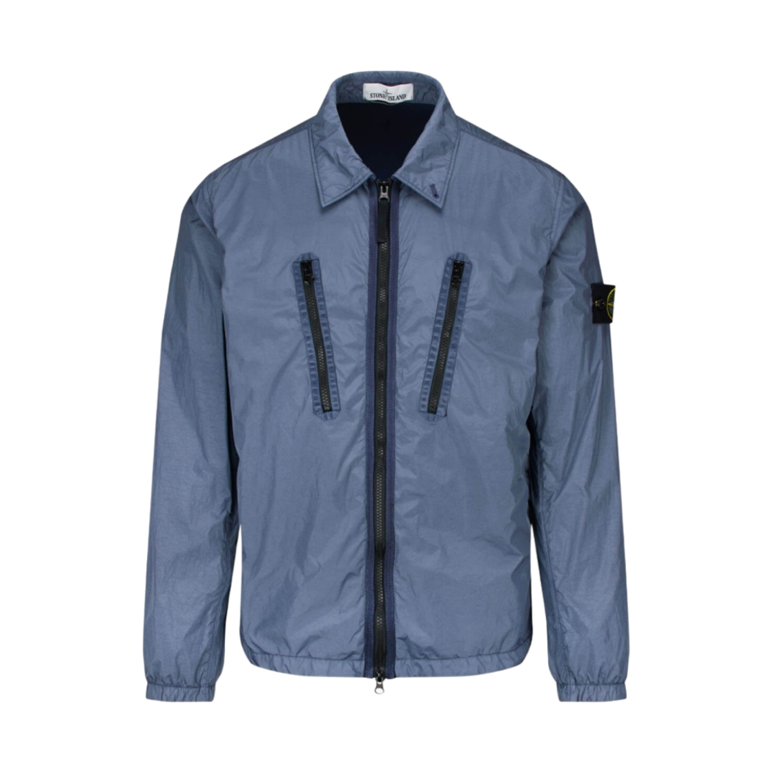 스톤 아일랜드 10523 가먼트 다이드 크링클랩스 오버셔츠 파우더 블루 - 21FW