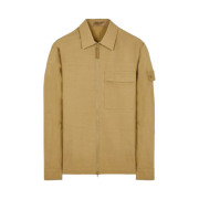 Stone Island 102WN Ghost Piece Gabardine Doppio Overshirt Dark Beige - 23FW