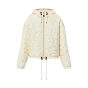 (W) Louis Vuitton Reversible Quilted Monogram Parka Egg Shell