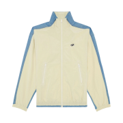 Diesel J-Bright Track Jacket in Wrinkled Nylon and Denim Blue White