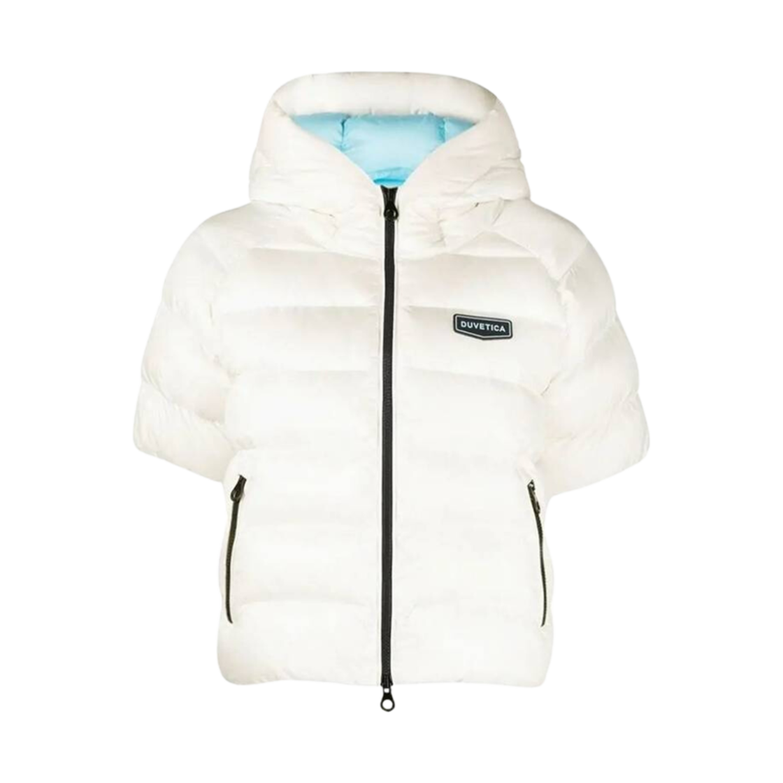 VDDH15135-WHS (W) Duvetica Sadamelik Full Zip Up Half Sleeve Down Jacket White