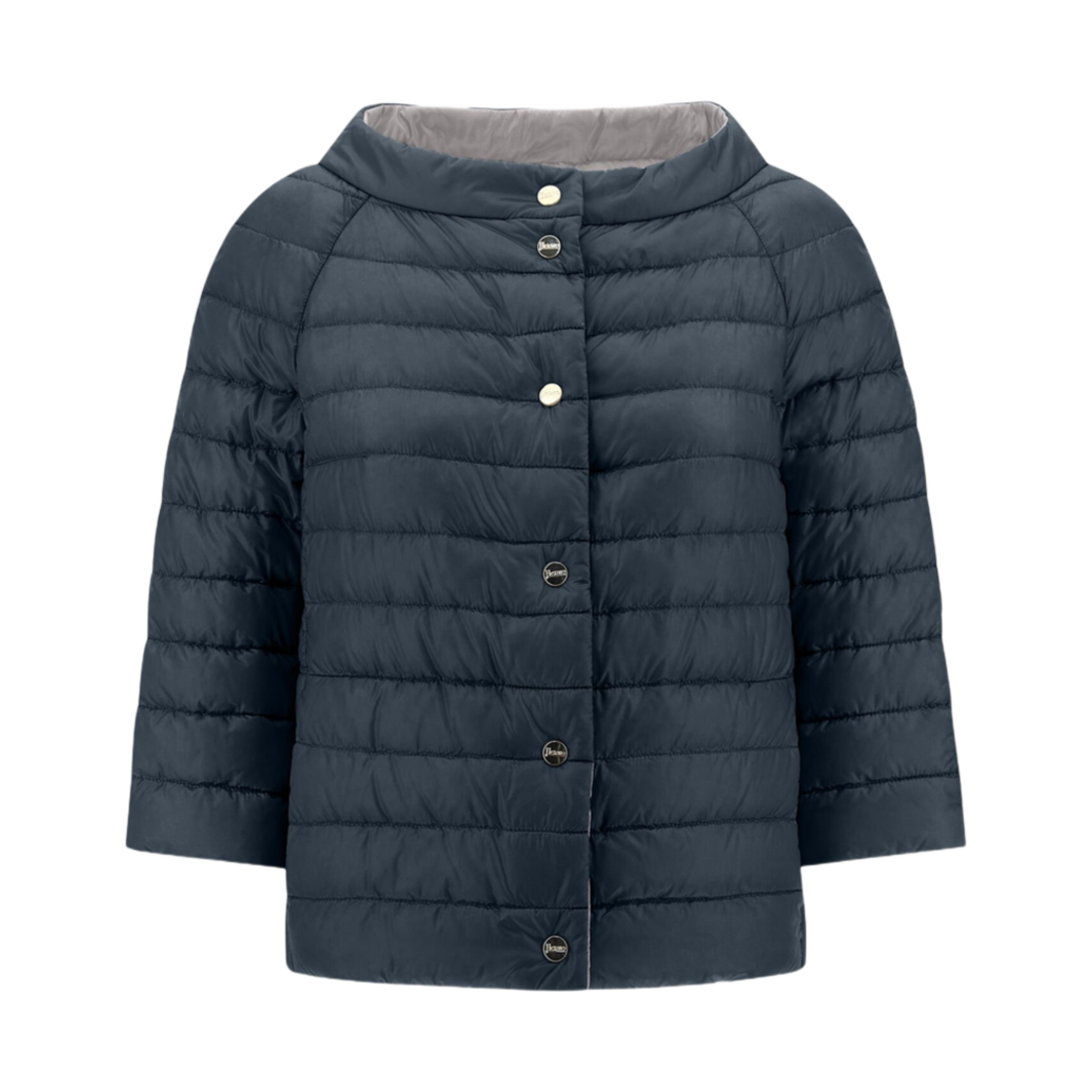 PI0769D-12017-9294 (W) Herno Nylon Ultralight Reversible Cape Blue Grey