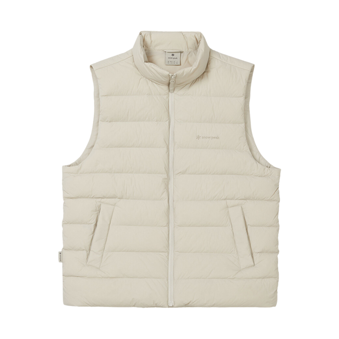 S24WUTDV12LE Snow Peak Light Stand Neck Lightweight Goose Down Vest Light Beige