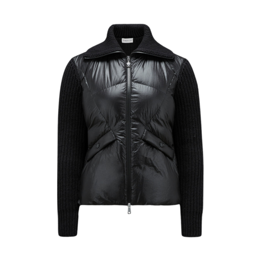 (W) Moncler Padded Wool Cardigan Black - 23FW