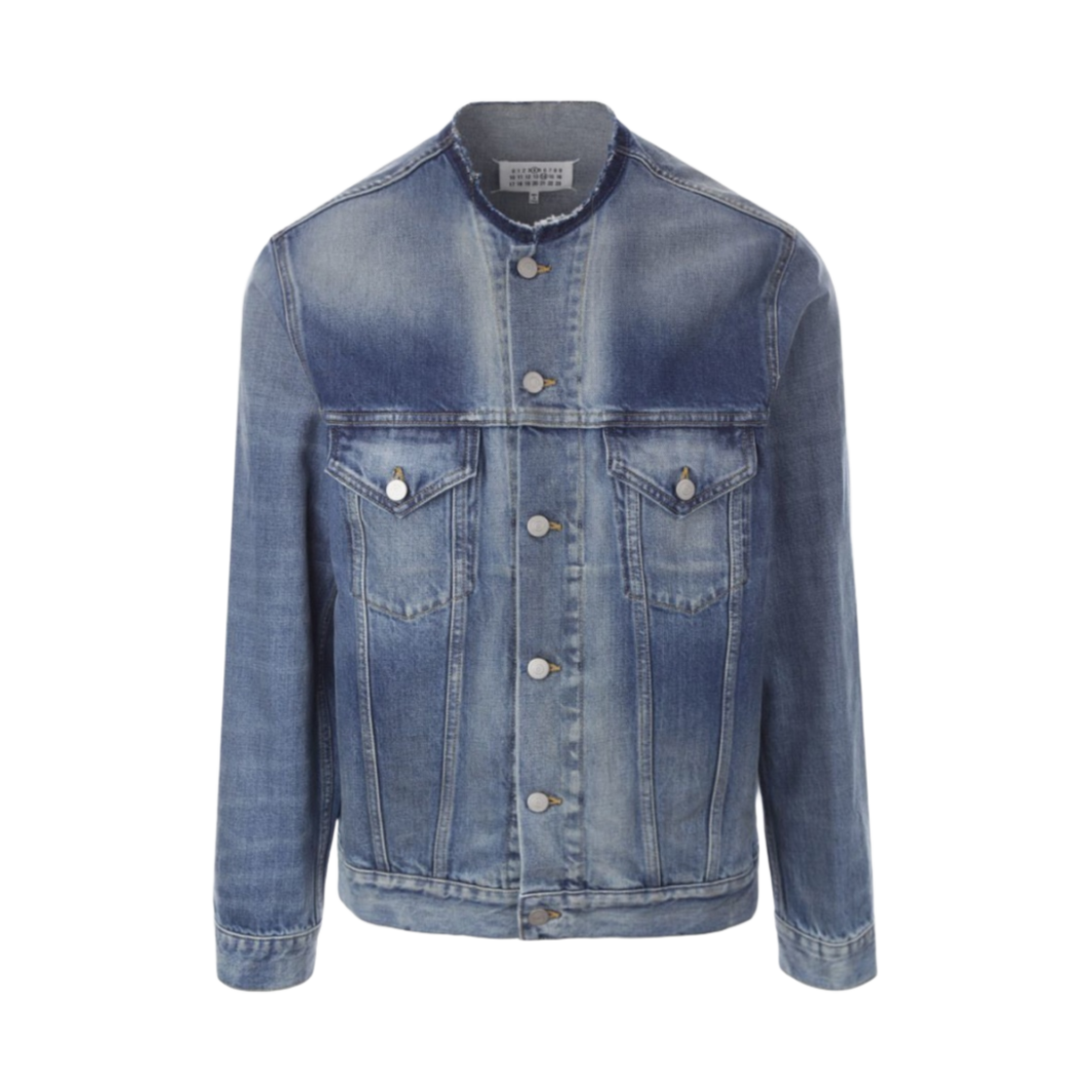 SI1AM0006S30561966 Maison Margiela Collarless Denim Jacket Medium Wash