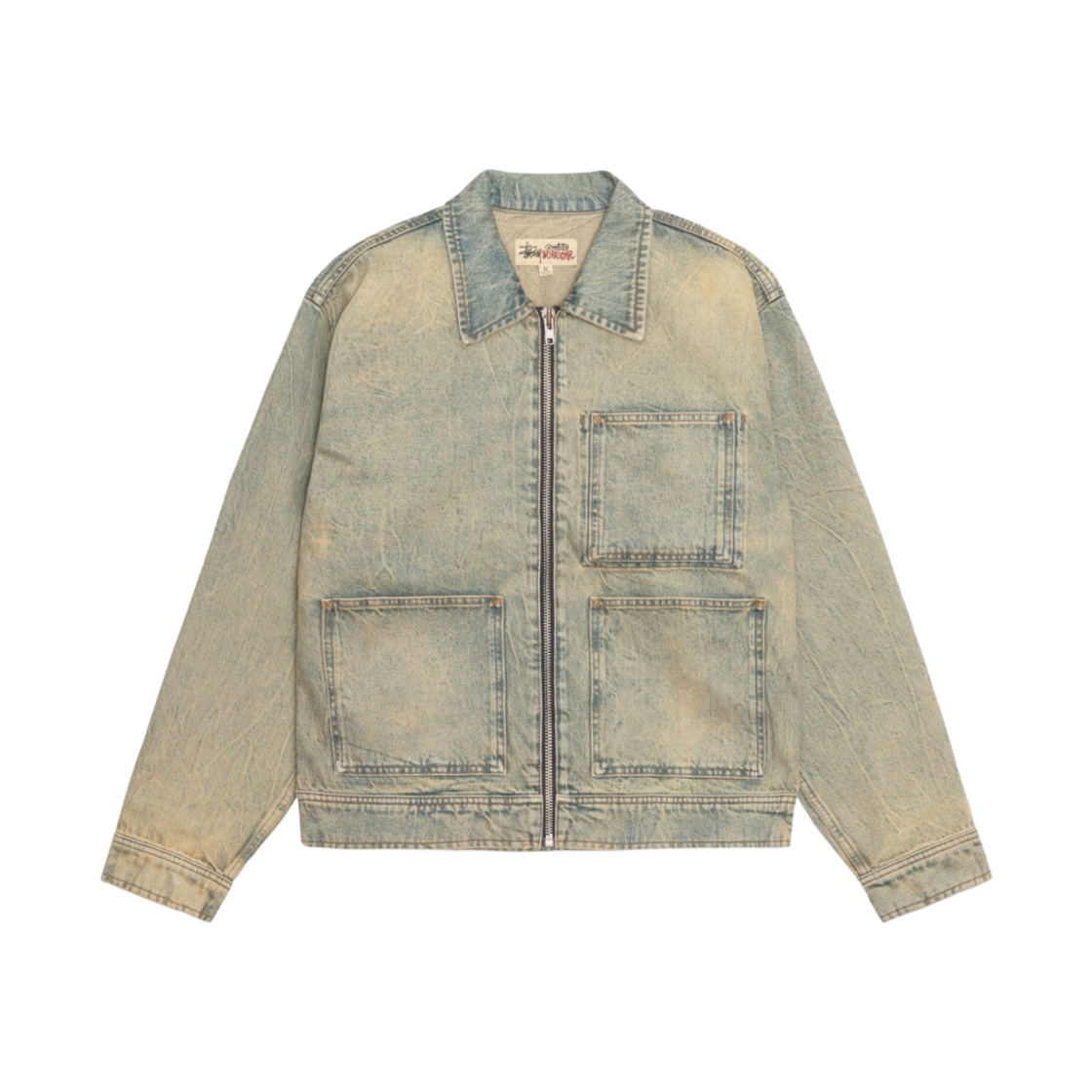 HOT ! stussy DENIM ZIP WORK JACKET STUSSY◇Denim Zip Work Jacket/G