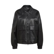 (W) Adidas Blue Version Faux Leather Jacket Black - US Sizing