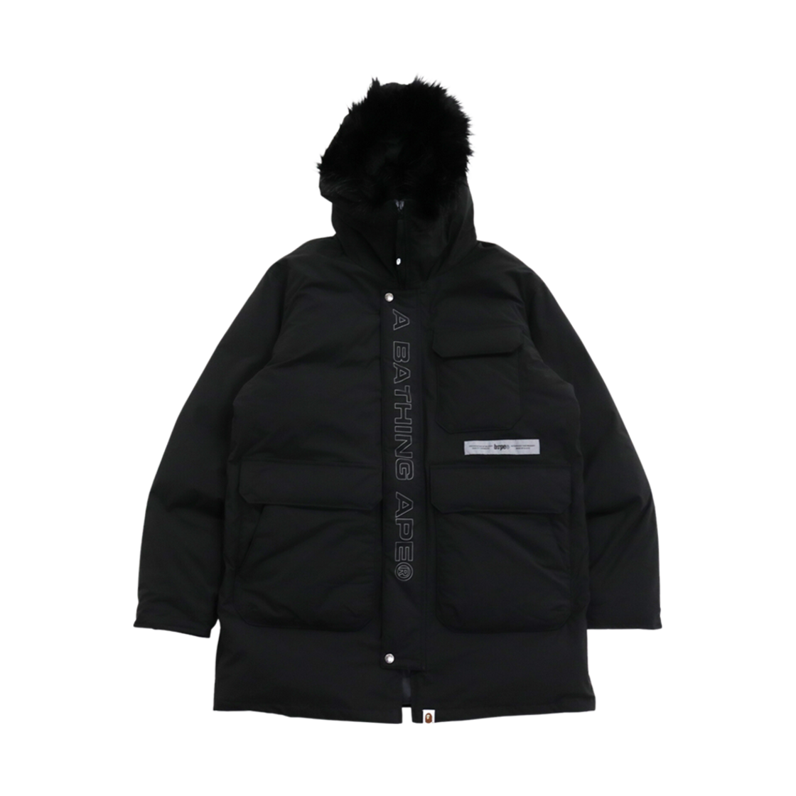 0ZXDNM141009H BAPE Loose Fit Long Down Coat Black