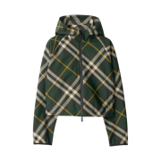 (W) Burberry Cropped Check Lightweight Jacket Ivy