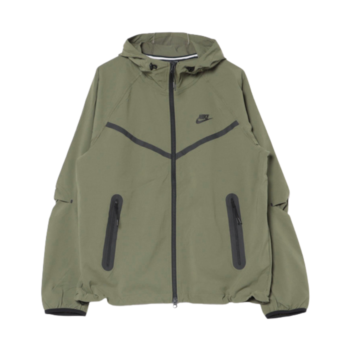 나이키 테크 윈드러너 우븐 풀 집 자켓 미디움 올리브 블랙 - 아시아(Nike Tech Windrunner Woven Full Zip Jacket Medium Olive Black - Asia)