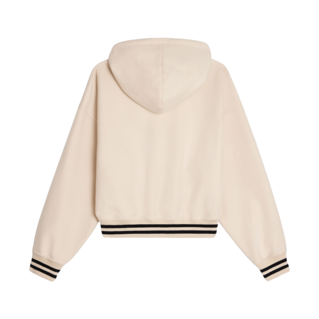 (W) 셀린느 더블 페이스 캐시미어 후드 바시티 자켓 아이보리((W) Celine Hooded Varsity Jacket in Double Face Cashmere Ivory) - 2