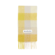 Acne Studios Mohair Checked Muffler Beige Yellow