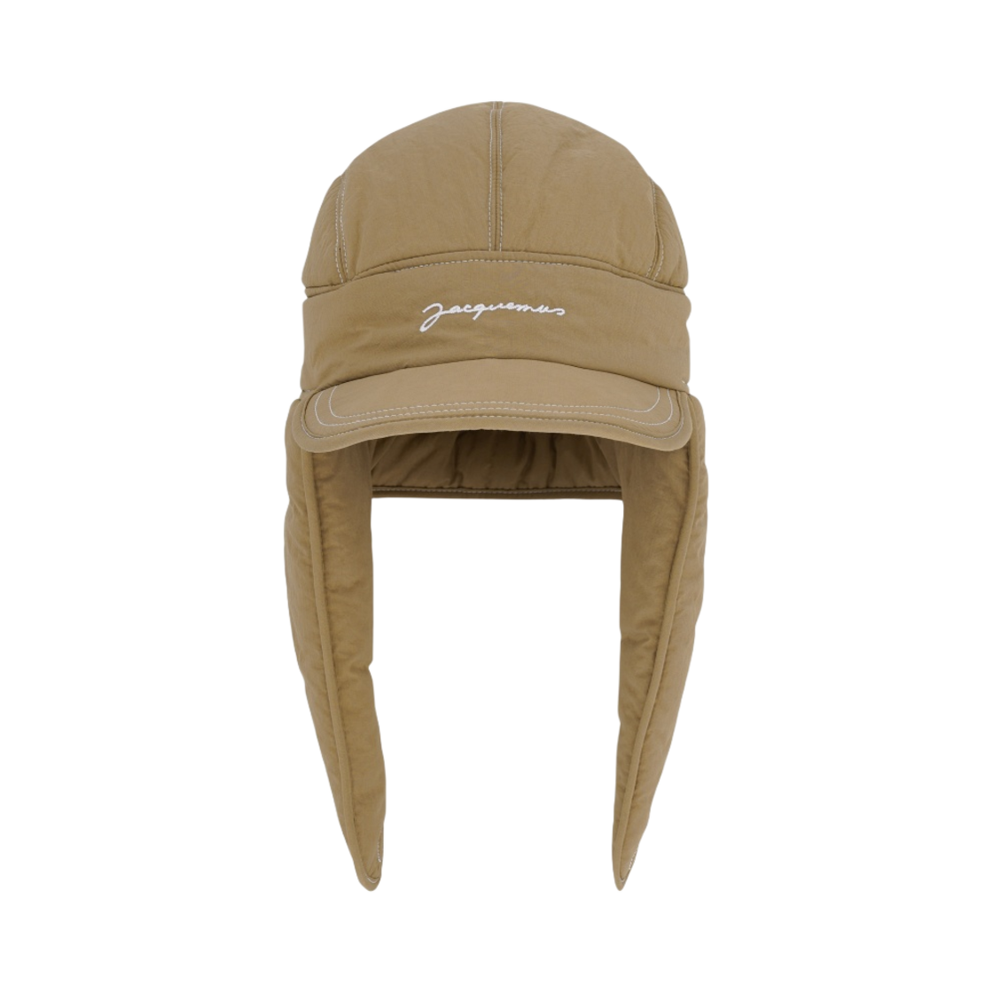 226AC410-1014-150 Jacquemus La Cagoule Bricciola Puffed Ear Flap Hat Beige